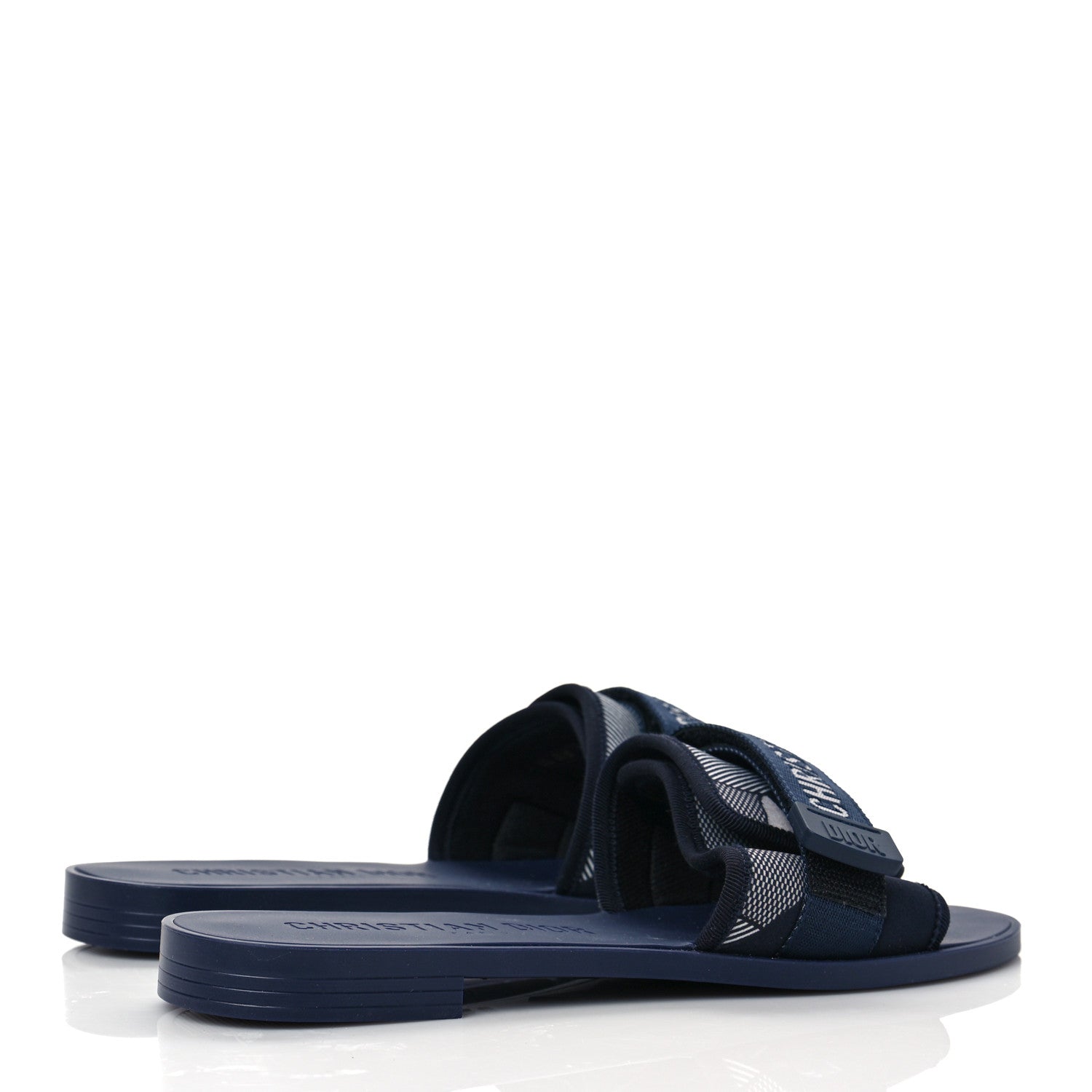 Christian Dior Technical Stretch Fabric Camouflage Dio(r)evolution Slide Sandals 39 Deep Blue 4 of 8