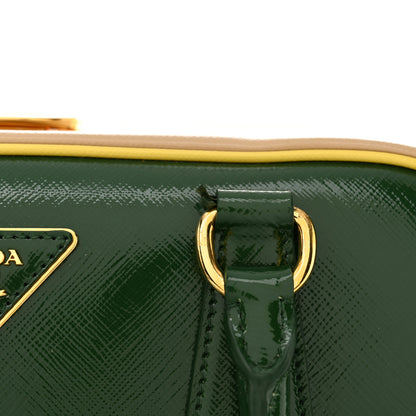 Prada Saffiano Vernice Pyramid Bag Larice Sabbia 15 of 16