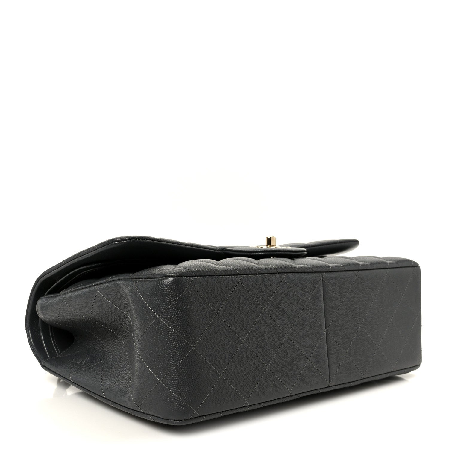 Chanel Caviar Quilted Jumbo Double Flap Dark Grey 4 of 11