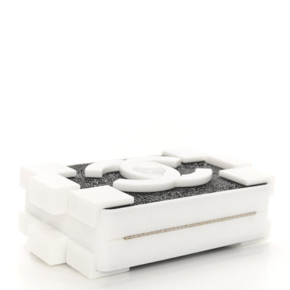 Chanel Plexiglass Crystal Lego Clutch White Black 8 of 26