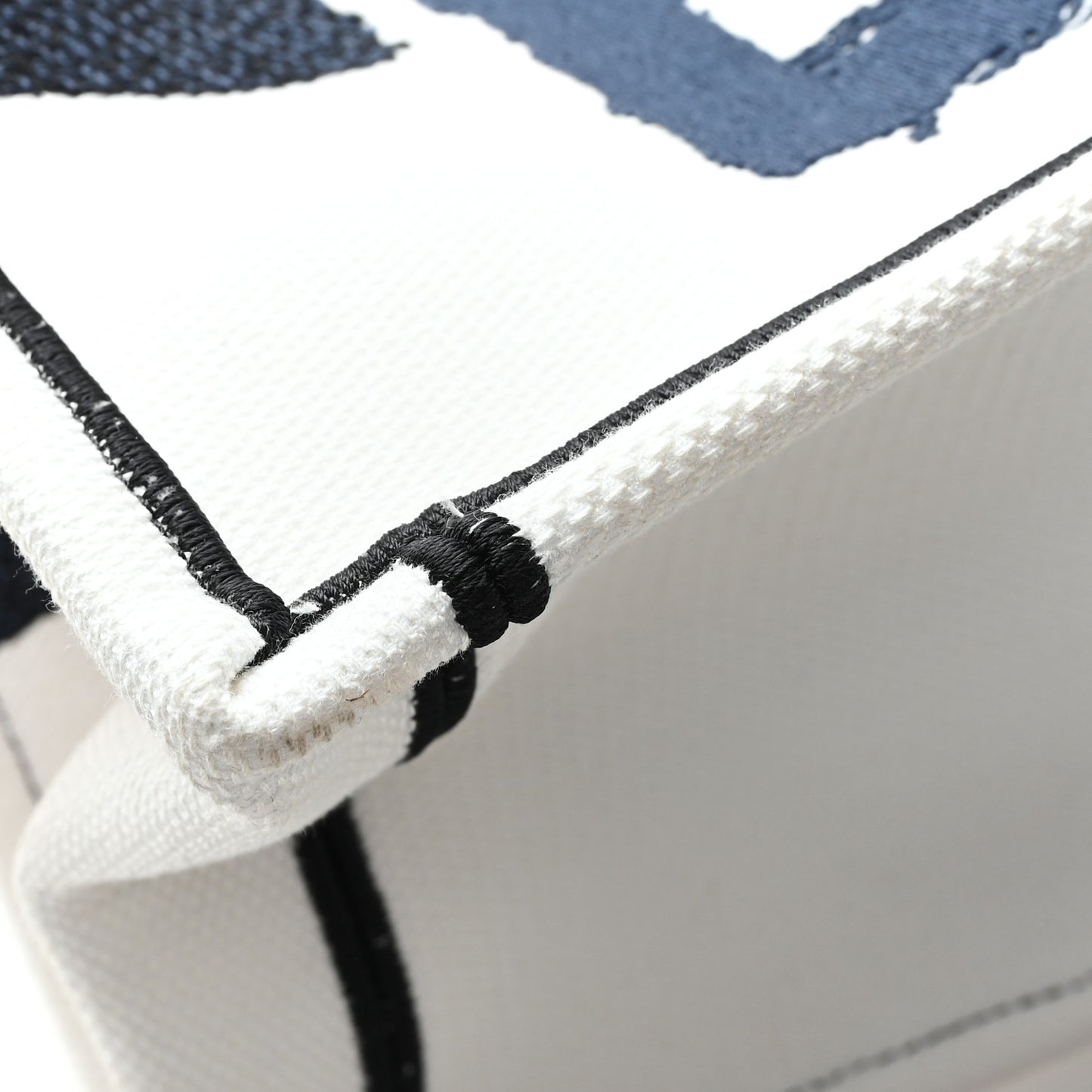 Canvas Embroidered Medium Miss Dior Graffiti Book Tote Navy White