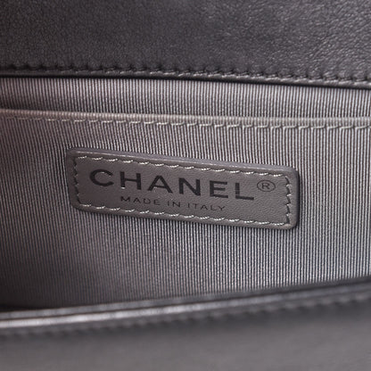 Chanel Calfskin Chevron Quilted Small Boy Flap Black 7 of 8