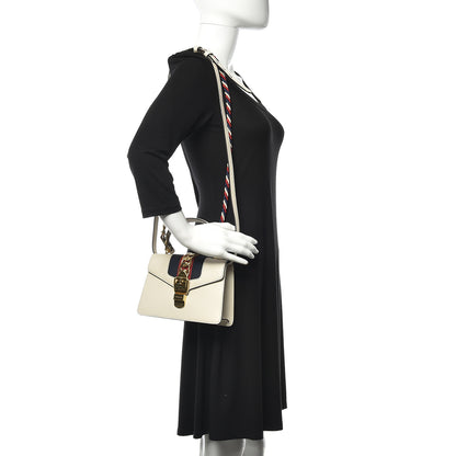 Gucci Calfskin Mini Sylvie Top Handle Bag White 2 of 17