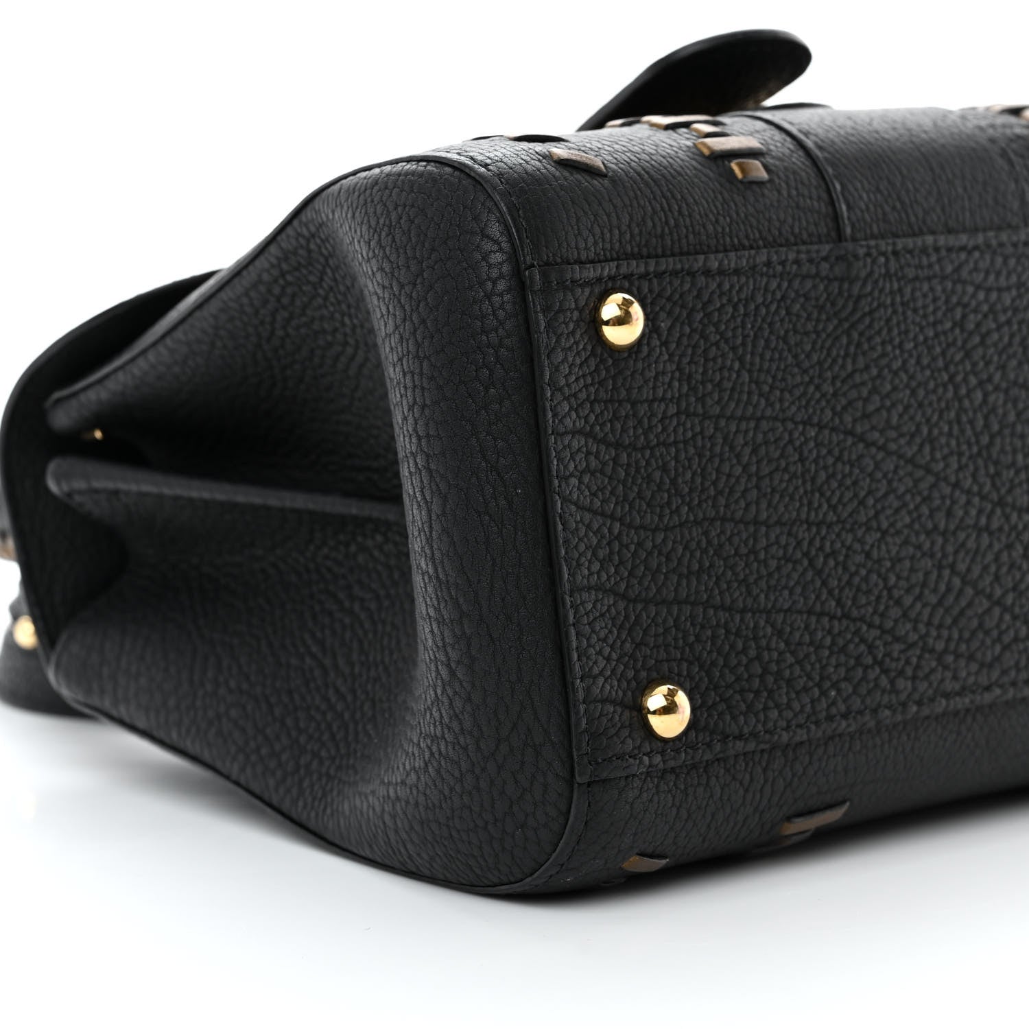 Delvaux Crispy Calfskin Tribal Stitch Mini Brillant Satchel Black Bronze 10 of 19