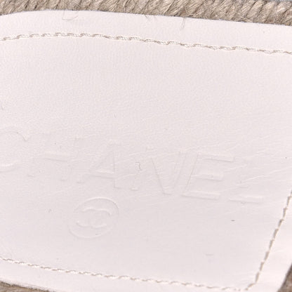 Chanel Tweed Grosgrain CC Mule Slide 38 White Black 6 of 6