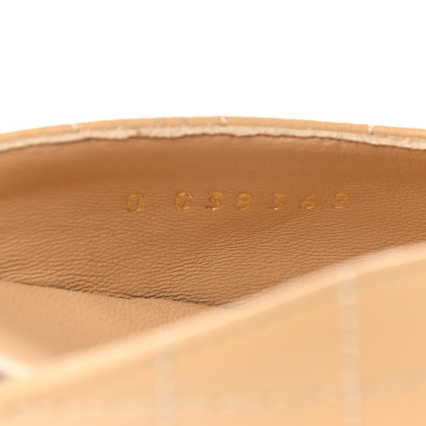 Lambskin Stitched Camellia Slingback Flats 40.5 Beige Black