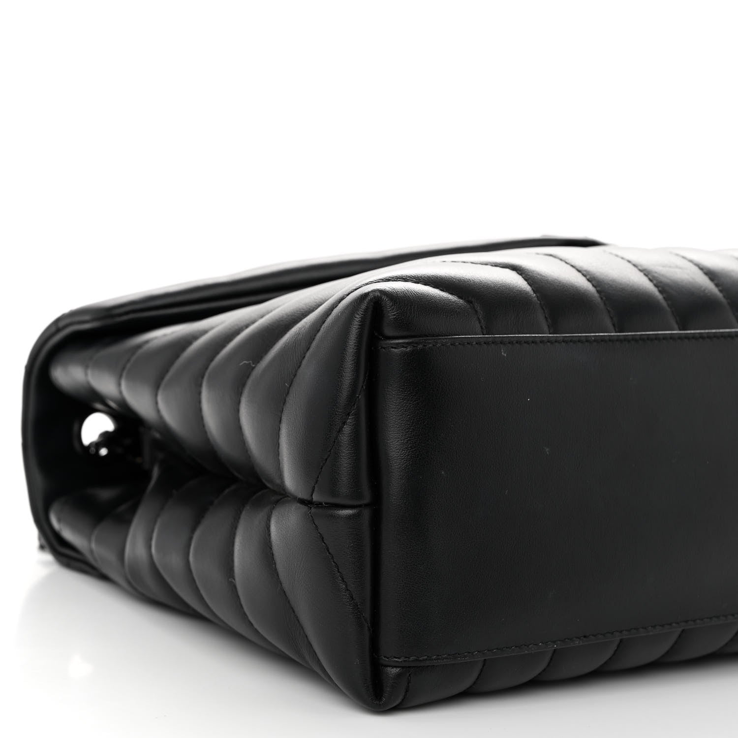 Saint Laurent Calfskin Y Quilted Monogram Monochrome Medium Loulou Chain Satchel Black 8 of 9