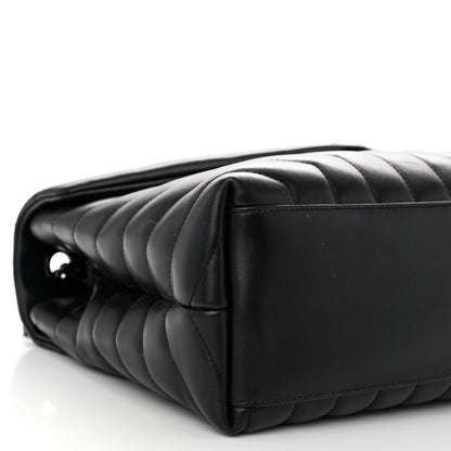 Saint Laurent Calfskin Y Quilted Monogram Monochrome Medium Loulou Chain Satchel Black 8 of 9