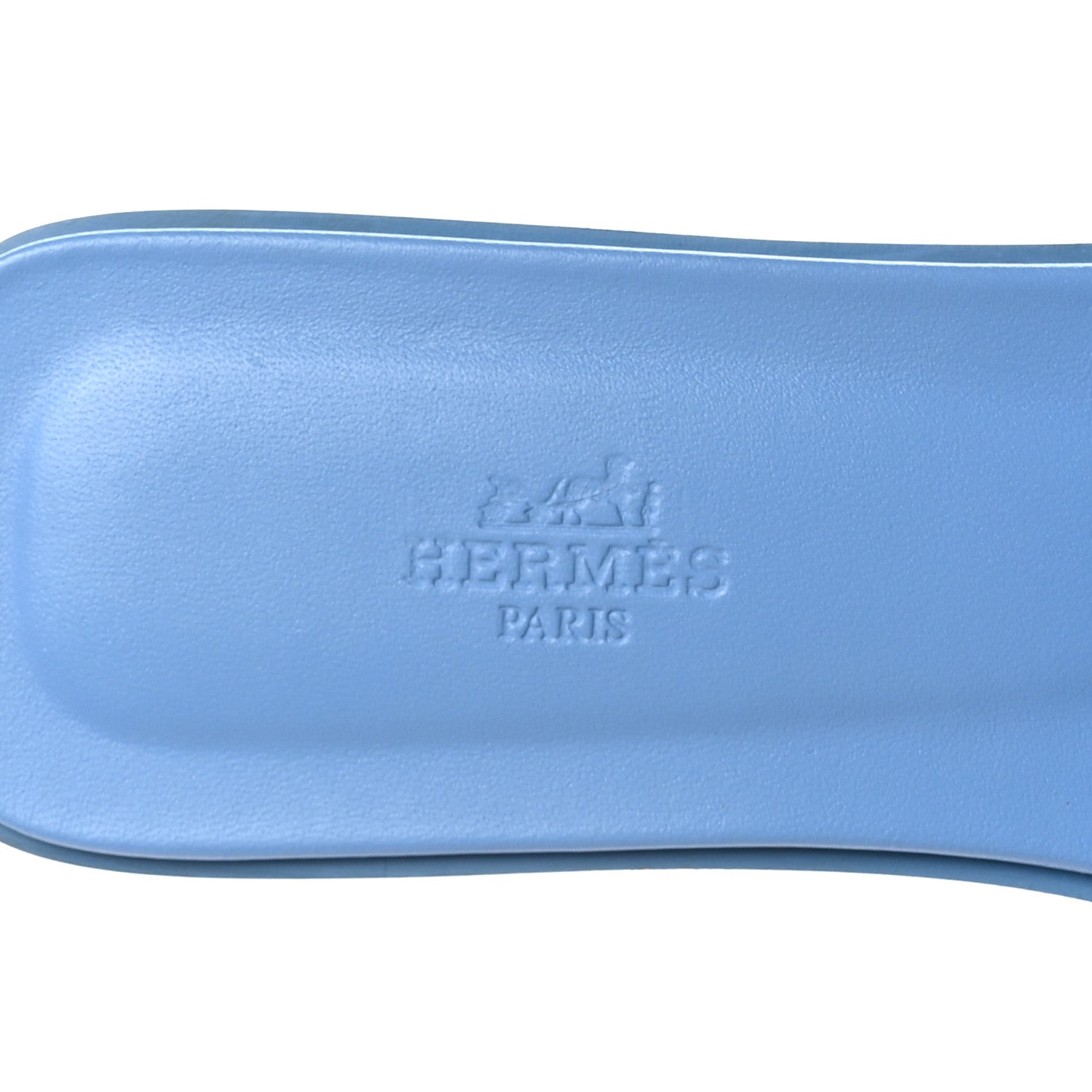 Hermes Calfskin Oran Sandals 40.5 Bleu Faience 7 of 10