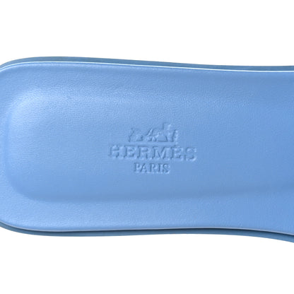 Hermes Calfskin Oran Sandals 40.5 Bleu Faience 7 of 10