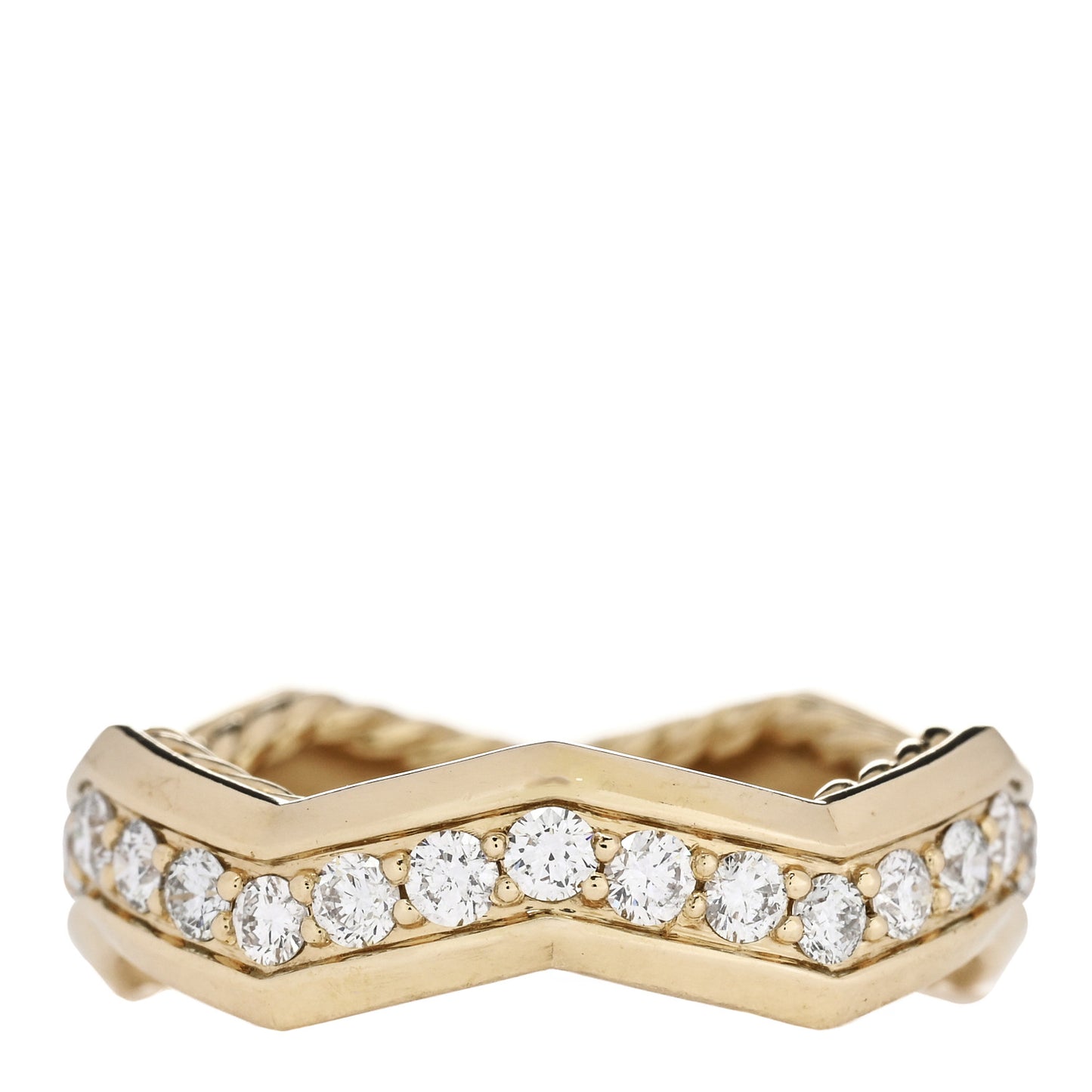 18K Yellow Gold Diamond 5mm Zig Zag Stax Ring 56 7.75