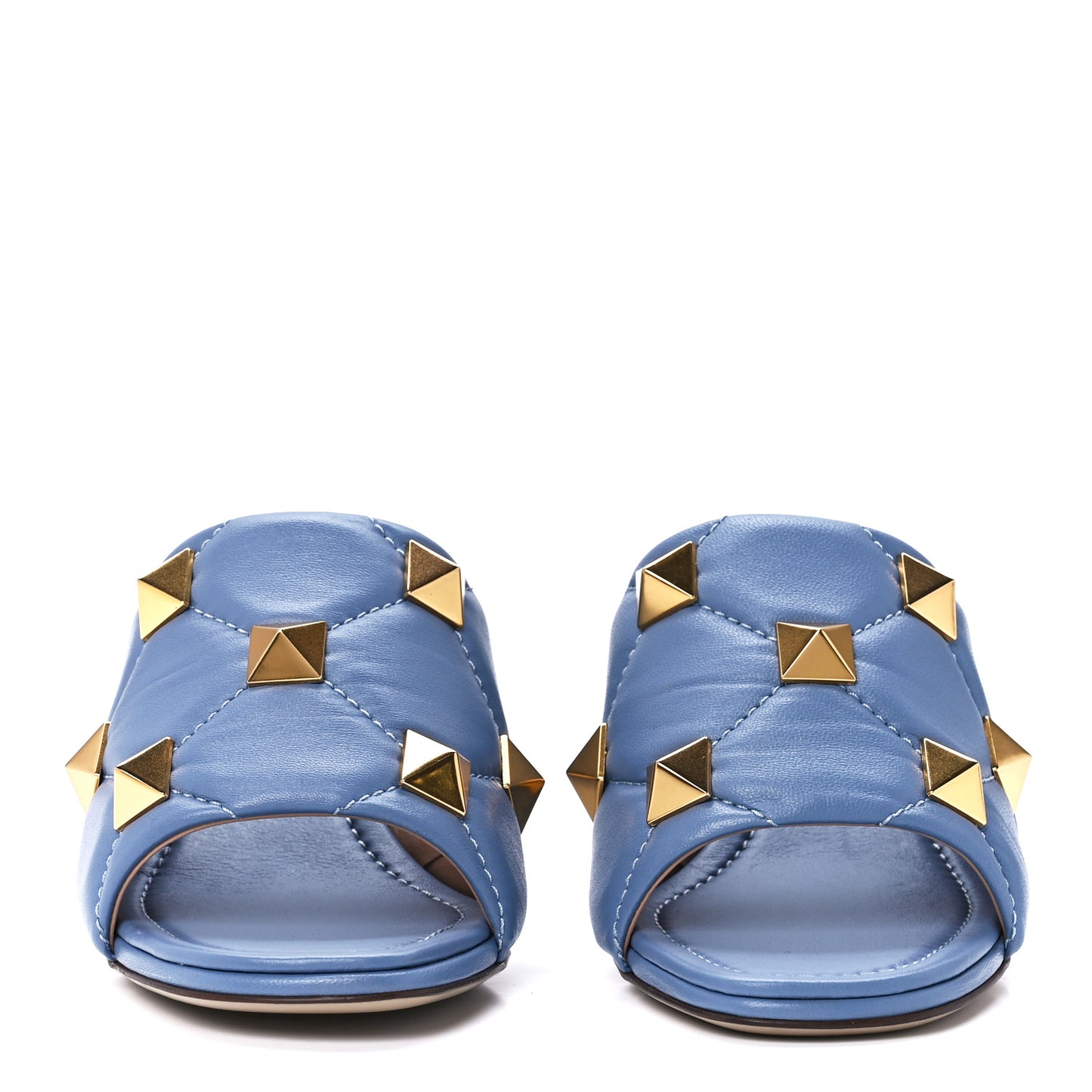 Nappa Quilted Roman Stud 65mm Slide Sandals 36.5 Niagara