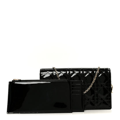 Christian Dior Patent Cannage Lady Dior Convertible Clutch Black 3 of 15