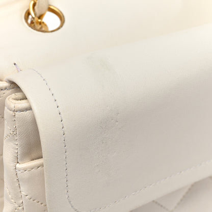 Chanel Lambskin Quilted Medium Double Flap White 13 of 18