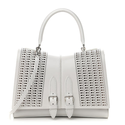 Alaia Calfskin Laser Cut Bellechasse 29 Top Handle Bag White 1 of 11