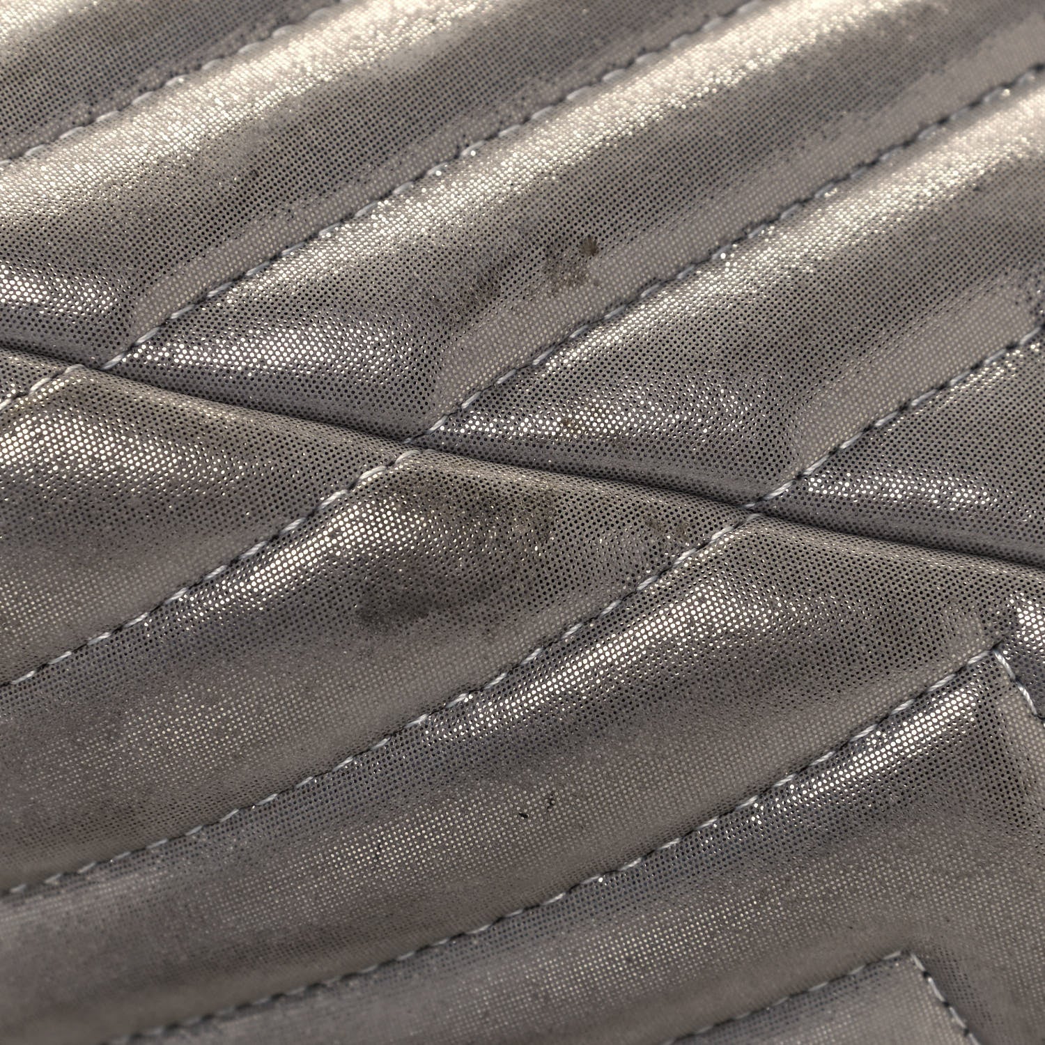 Chanel Iridescent Calfskin Chevron Small Urban Spirit Drawstring Bag Silver 17 of 17