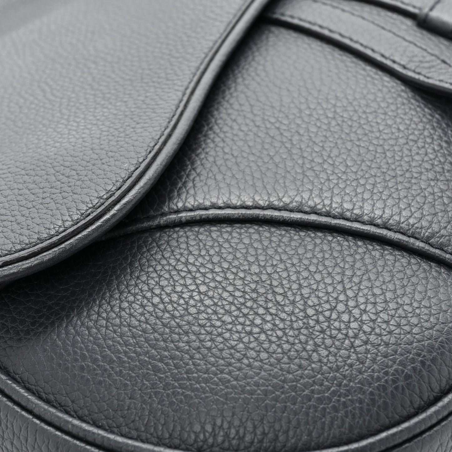Grained Calfskin Saddle Bag Navy Blue