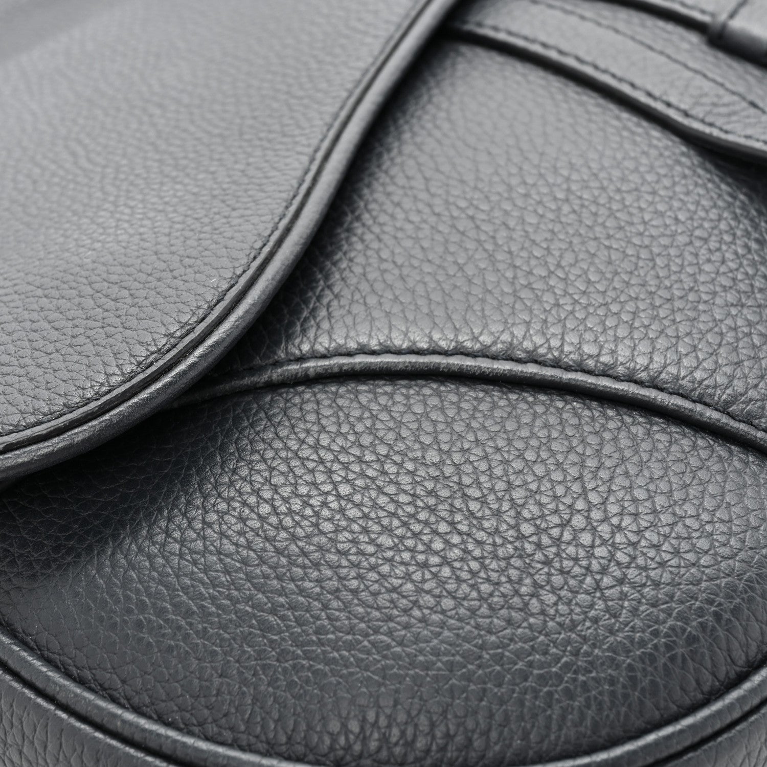 Christian Dior Grained Calfskin Saddle Bag Navy Blue 10 of 11