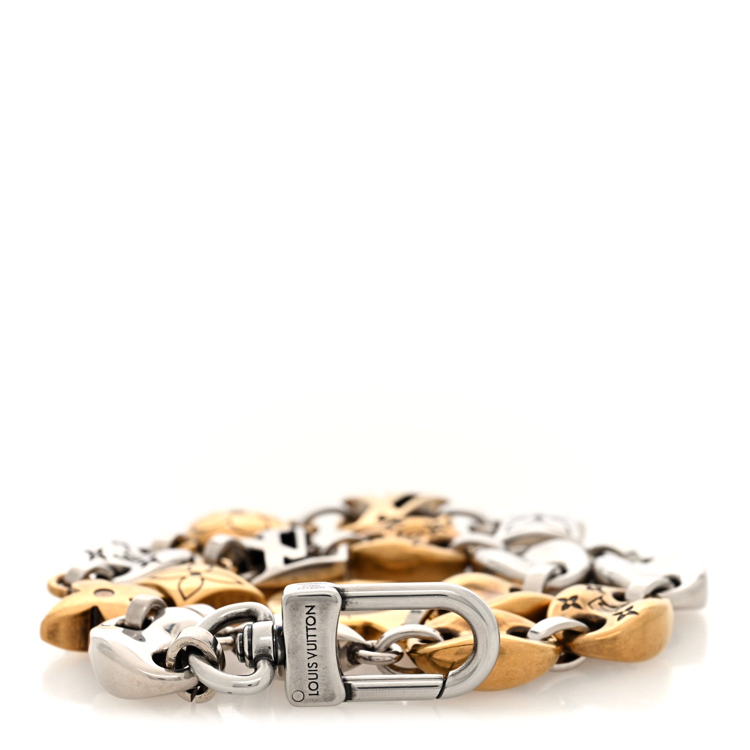 Louis Vuitton Palladium LV Sailor Chain Belt Silver Gold 1856987