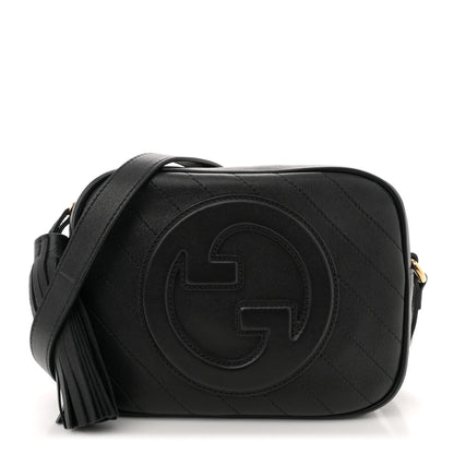 Gucci Sakai Be Green Calfskin Diagonal Stitched Small Blondie Shoulder Bag Black 1 of 10