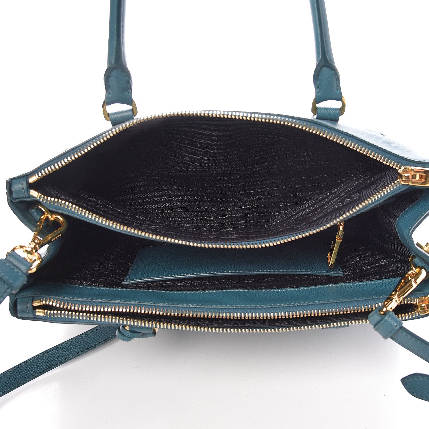 Prada Saffiano Small Galleria Double Zip Tote Ottanio 7 of 12