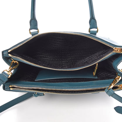 Prada Saffiano Small Galleria Double Zip Tote Ottanio 7 of 12