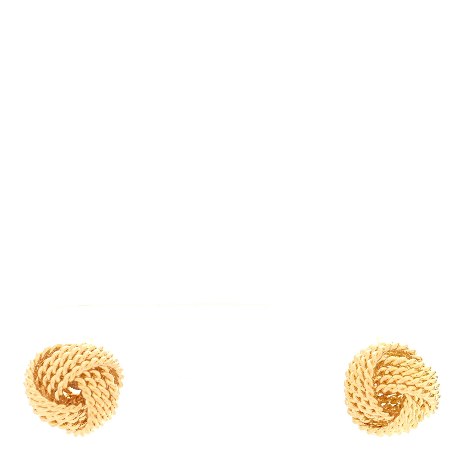 Tiffany 18K Yellow Gold Twist Knot Earrings 1 of 4