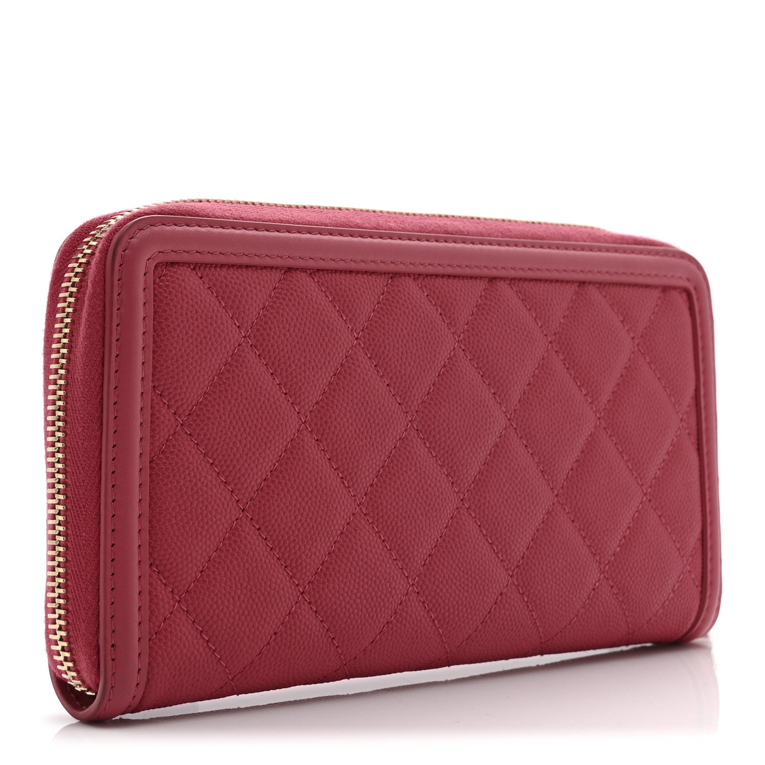 Chanel Caviar Quilted Large Filigree Zip Around Wallet Pink 3 of 11