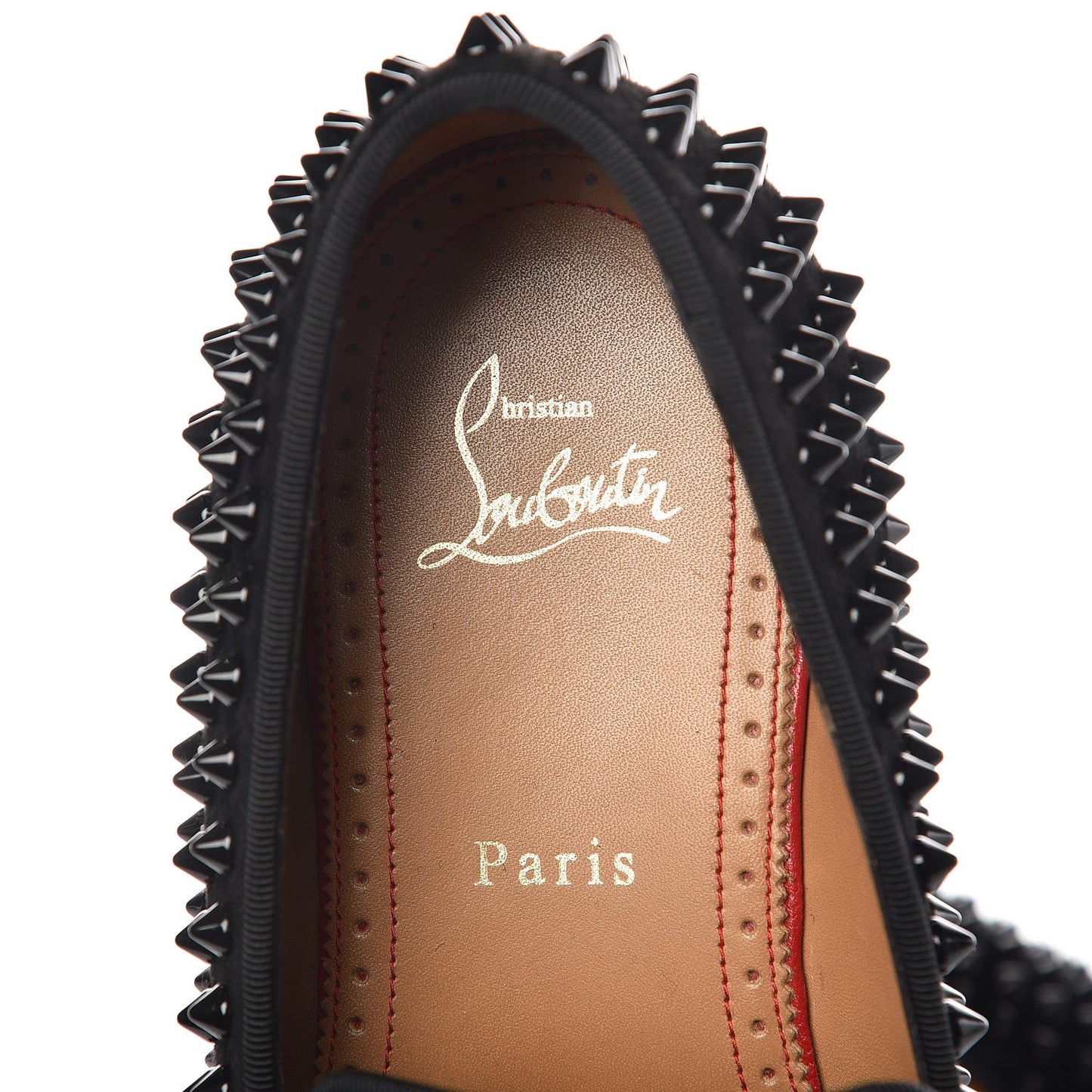Mens Veau Velours Spikes Dandelion Flat 39.5 Black