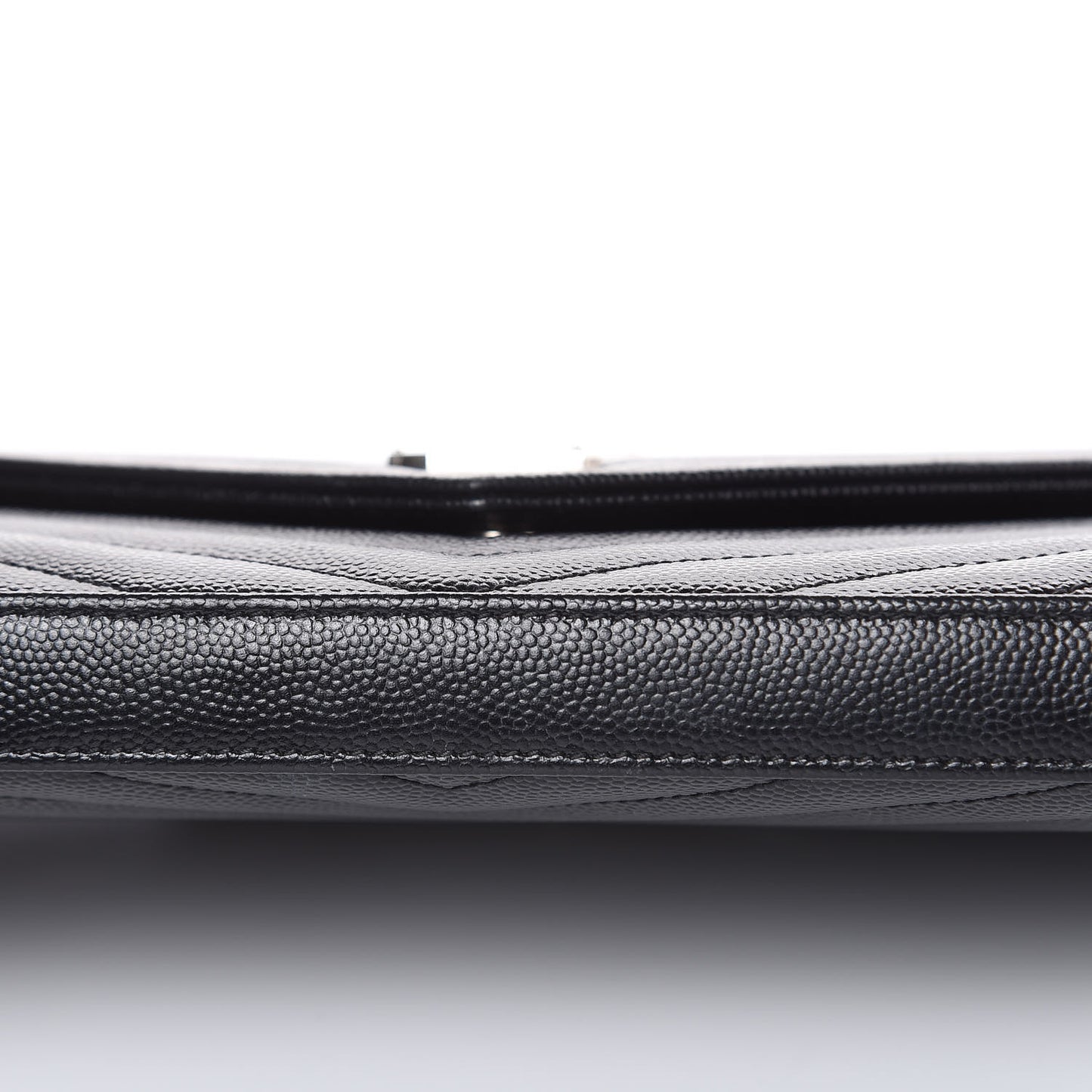 Grain De Poudre Matelasse Chevron Monogram Chain Wallet Black