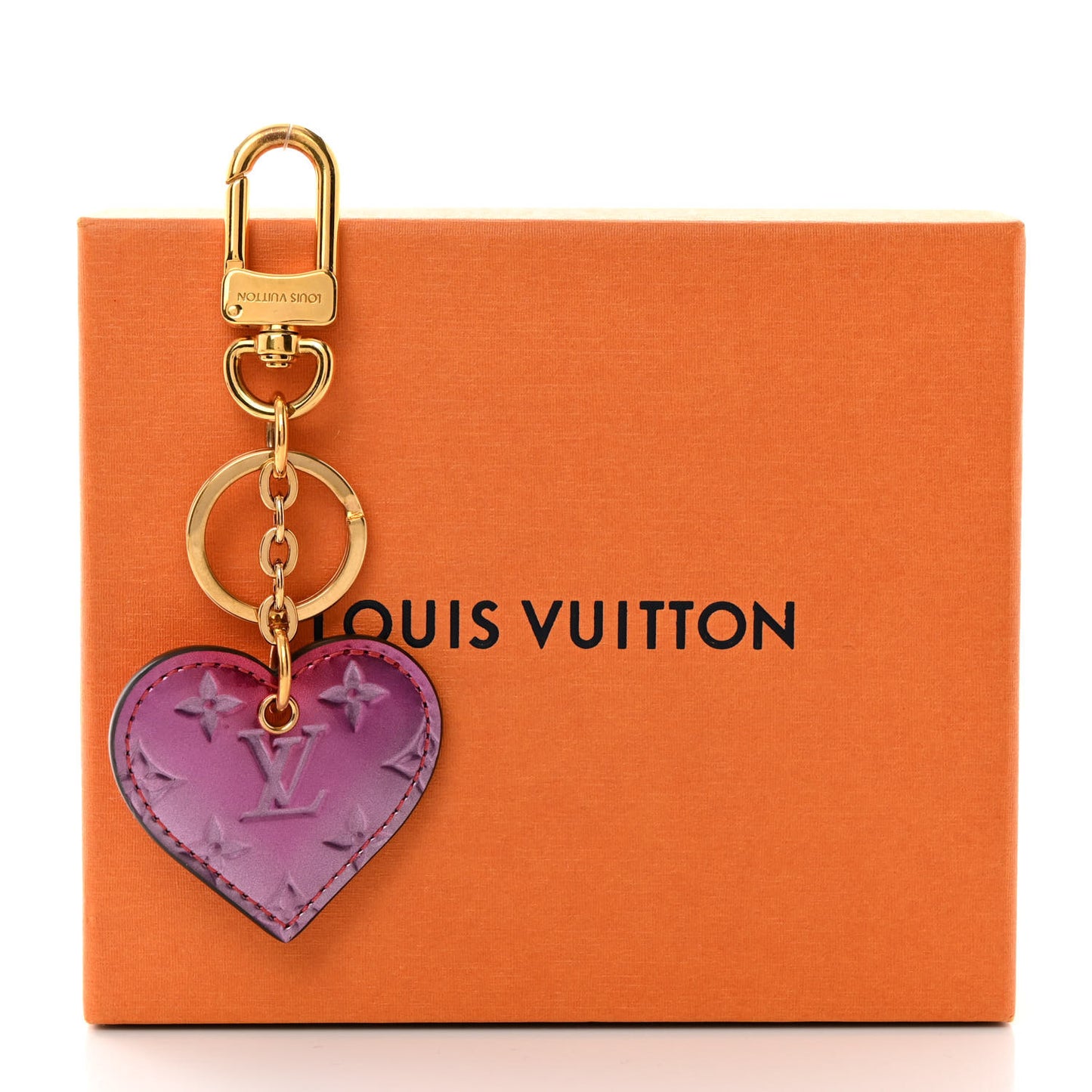 Vernis Degrade Love Lock Heart Key Holder Bag Charm Pink Red