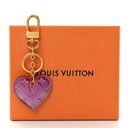 Louis Vuitton Vernis Degrade Love Lock Heart Key Holder Bag Charm Pink Red 5 of 5