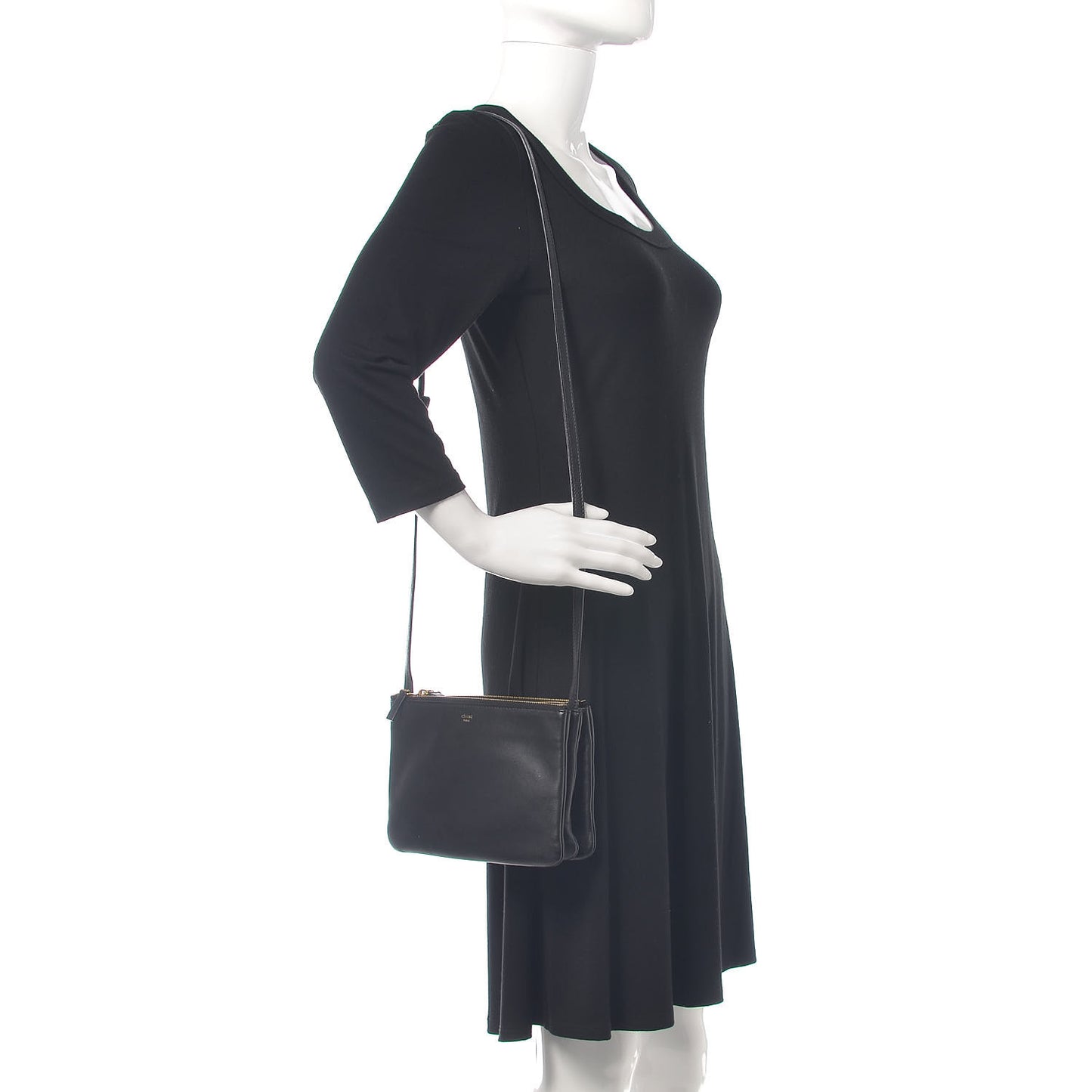 Lambskin Small Trio Crossbody Bag Black