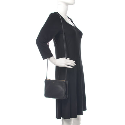 Celine Lambskin Small Trio Crossbody Bag Black 2 of 10