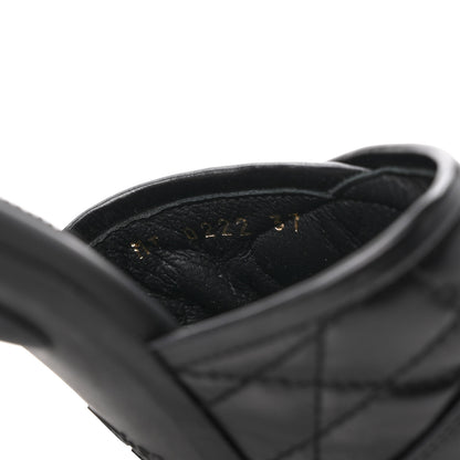 Christian Dior Calfskin Cannage Quilted Dio(r)evolution 80mm Slide Sandals 37 Black 6 of 9