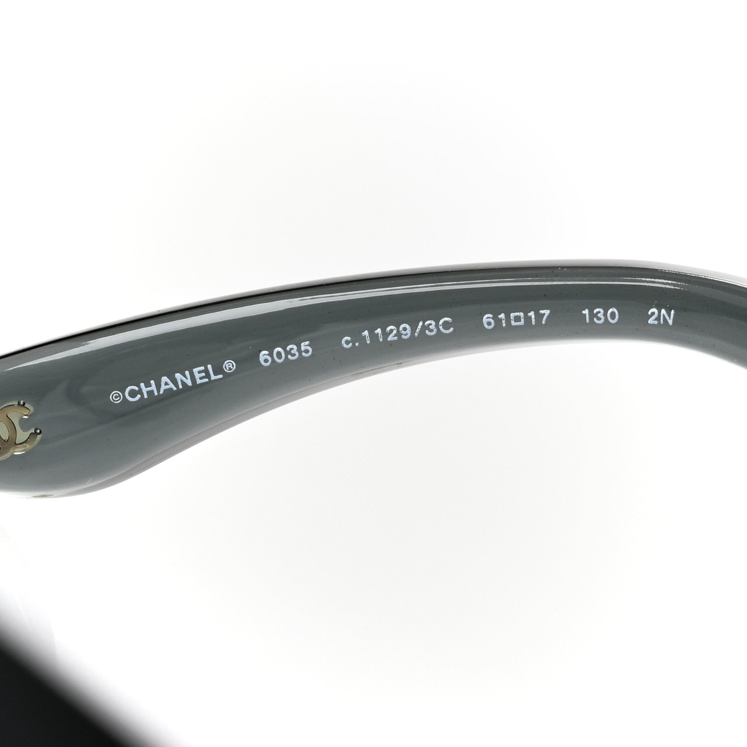 Chanel Logo Sunglasses 6035  Black Grey 7 of 10