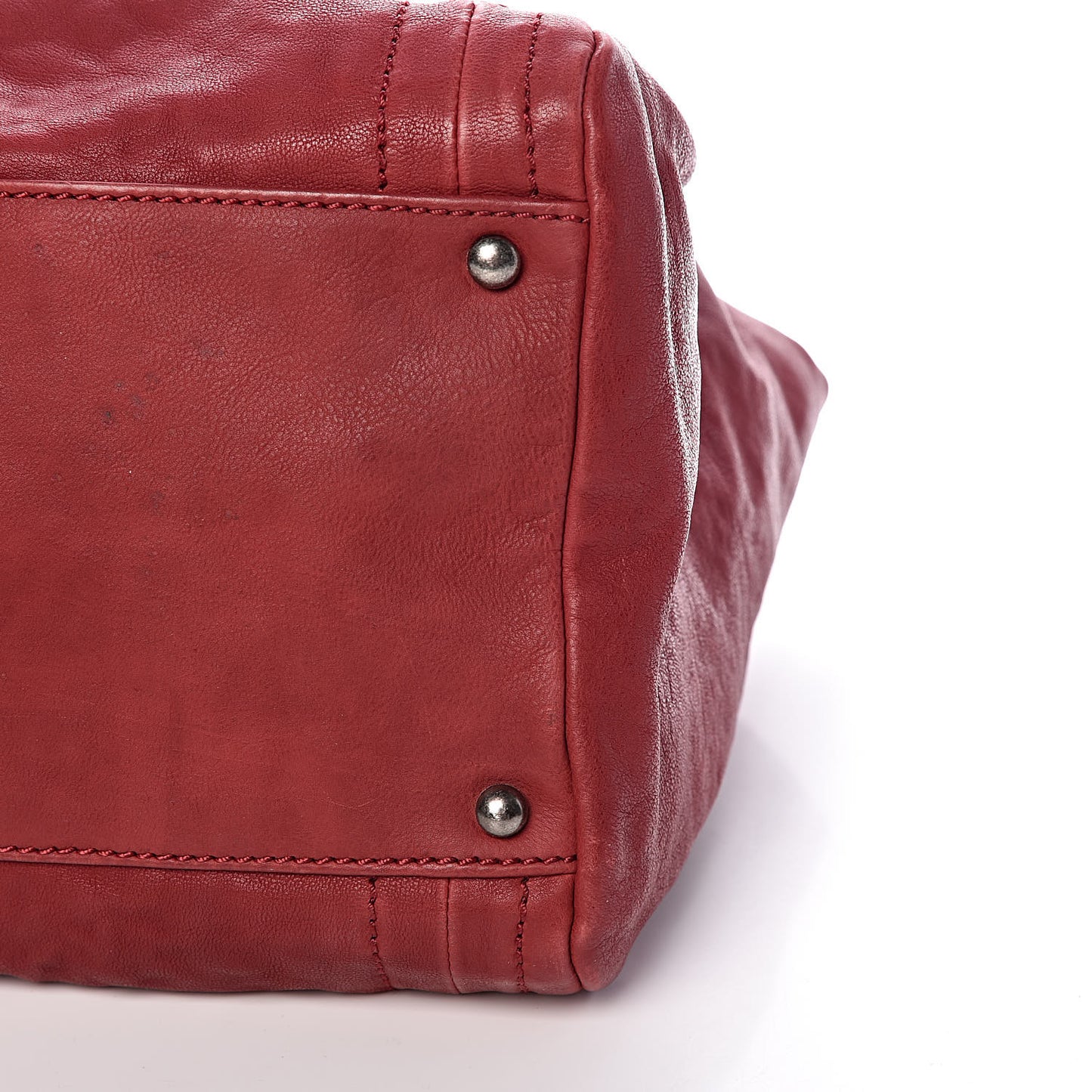 Calfskin Large East West Modern Chain Tote Red