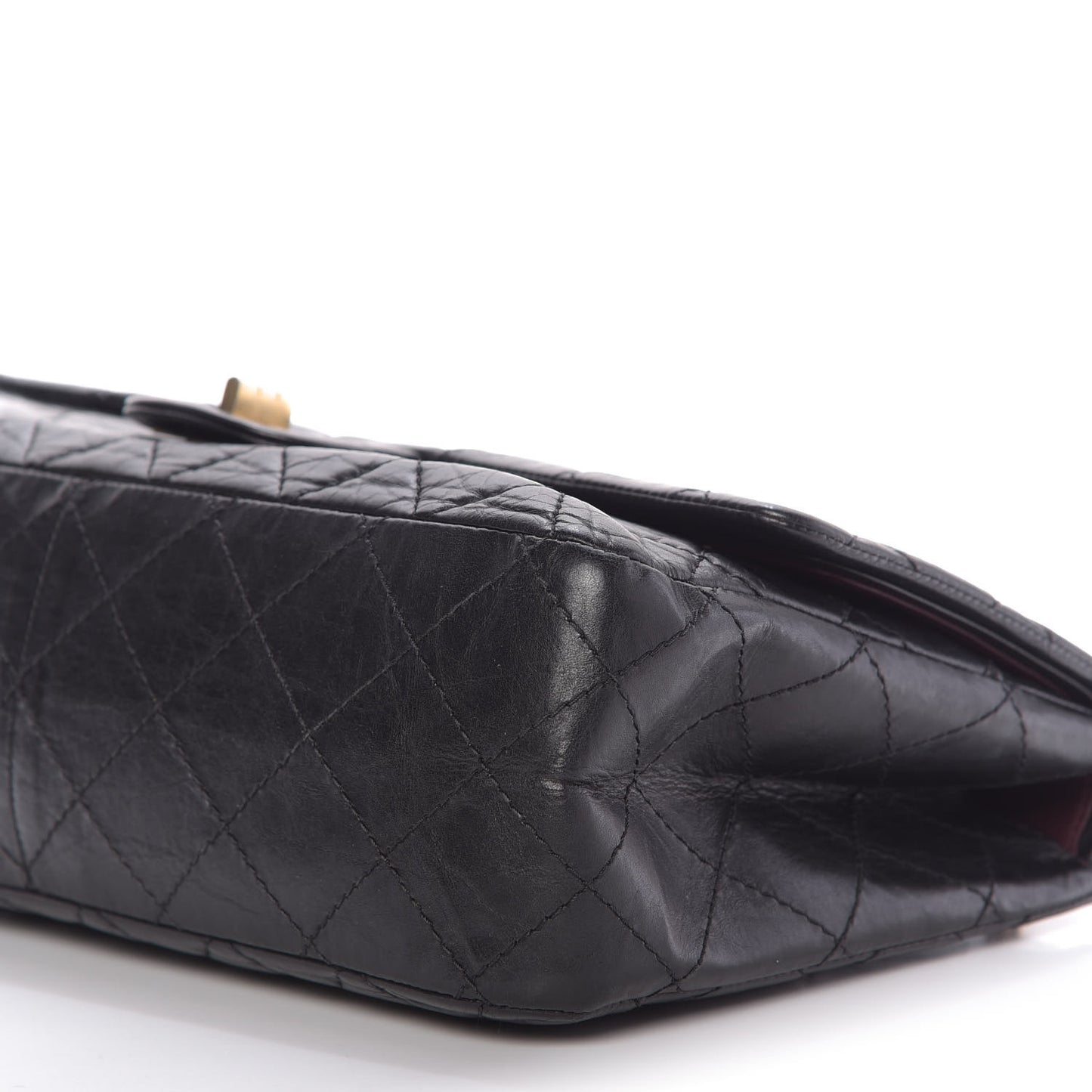 Aged Calfskin Quilted 2.55 Reissue 227 Flap Black