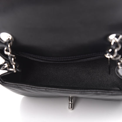 Chanel Caviar Chevron Quilted Mini Square Flap Black 5 of 10