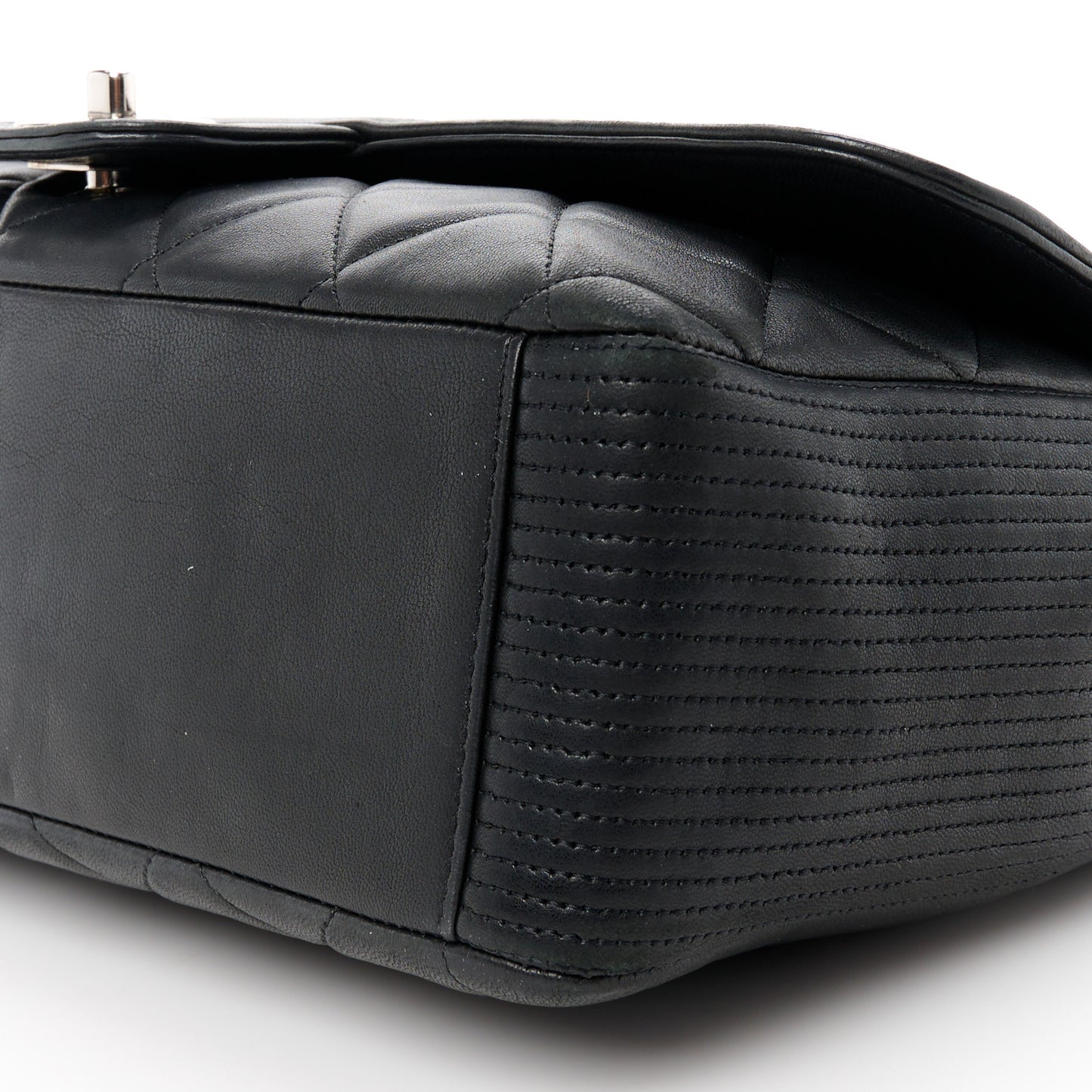 Lambskin Quilted Large Coco Rider Flap Black