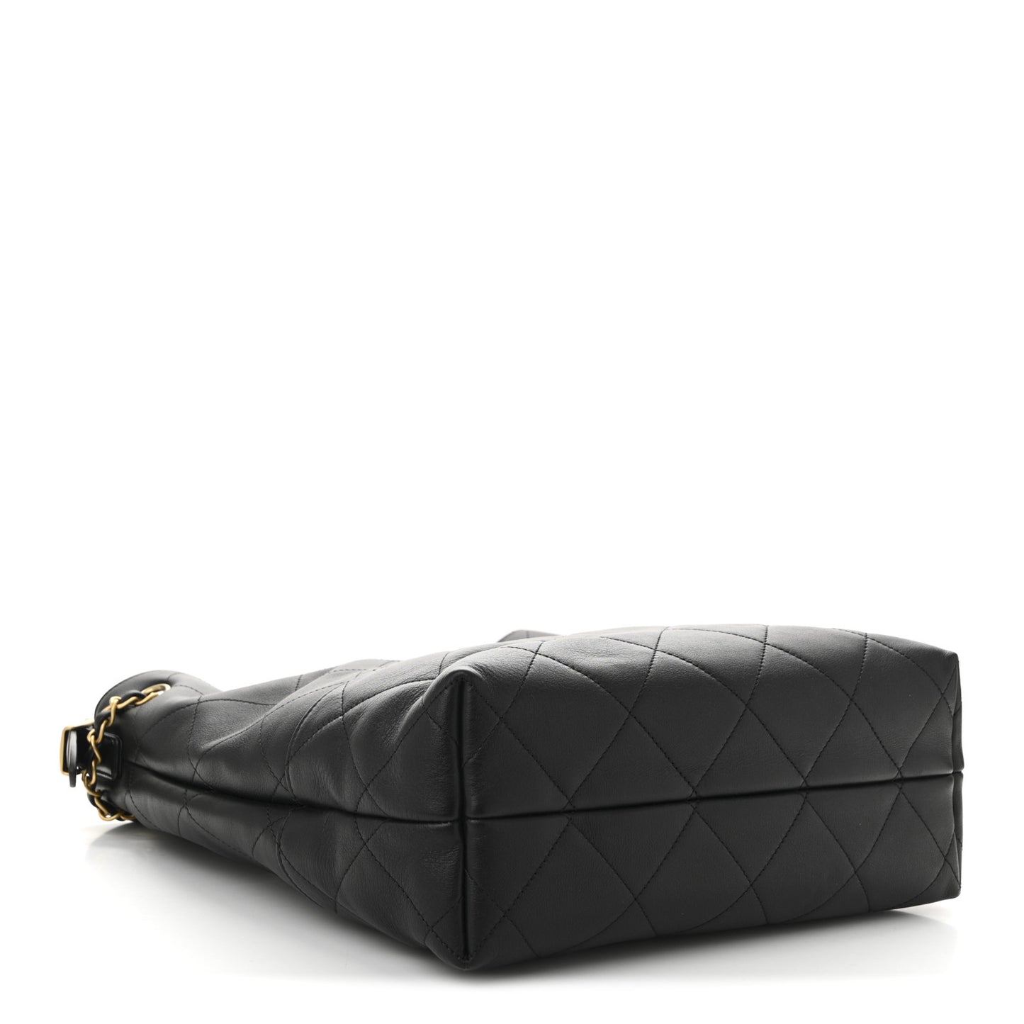 Calfskin Stitched Hobo Black