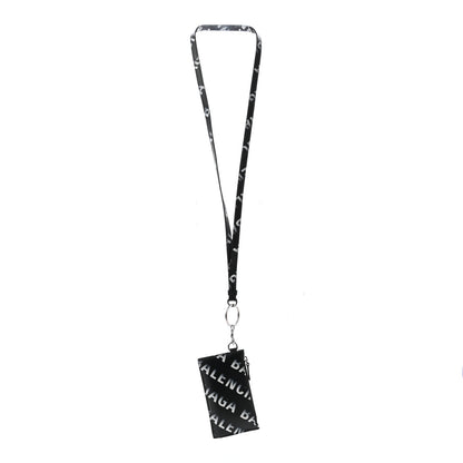 Balenciaga Smooth Calfskin Gradient Logo Cash Coin Card Holder On Keychain Black Grey 2 of 5