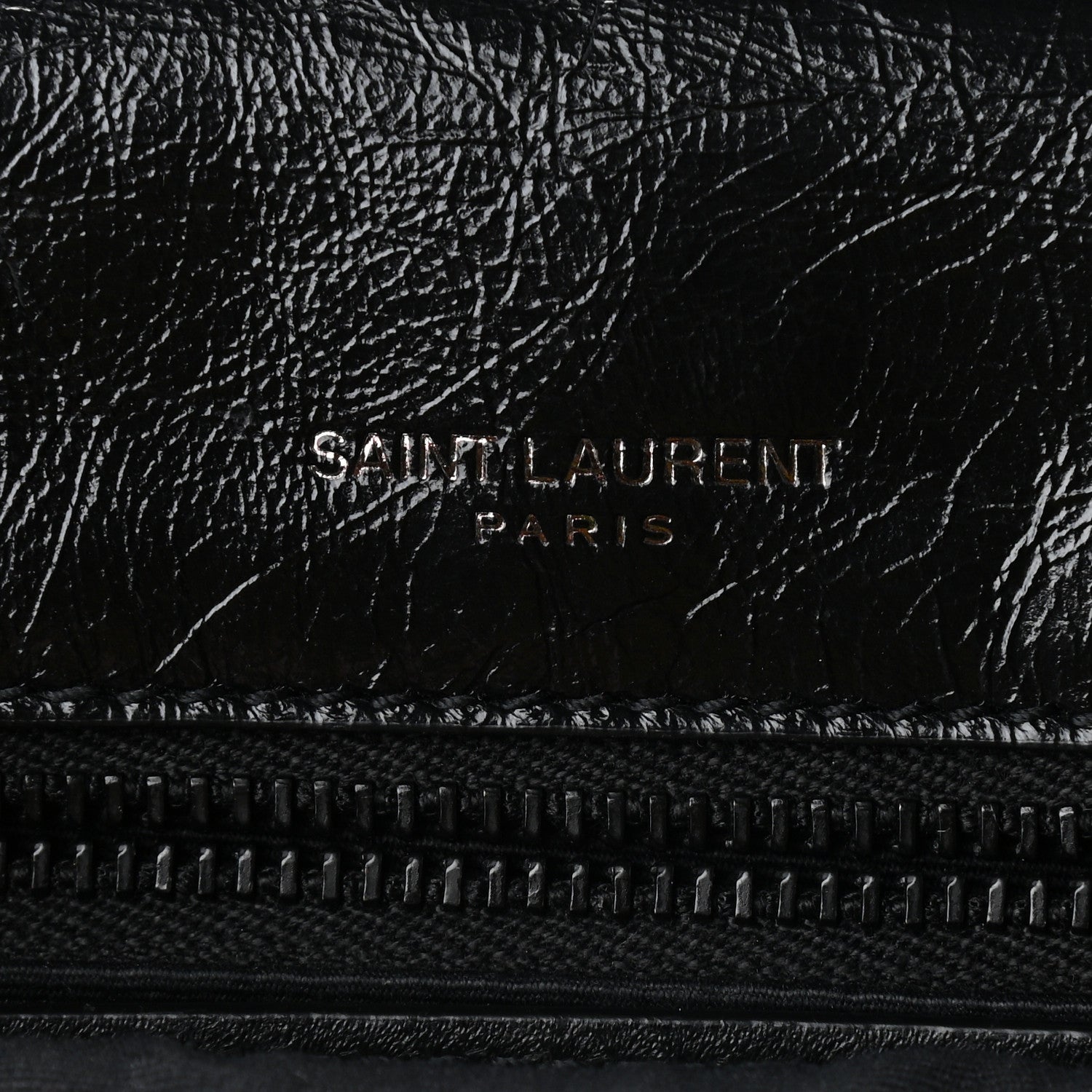 Saint Laurent Crinkled Calfskin Matelasse Monogram Medium Niki Chain Satchel Black 6 of 10
