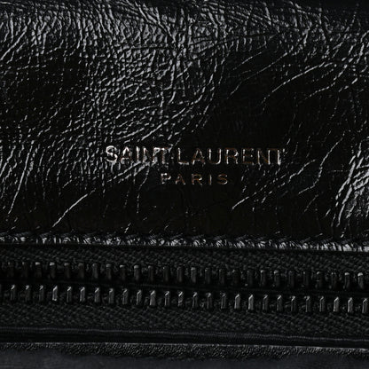 Saint Laurent Crinkled Calfskin Matelasse Monogram Medium Niki Chain Satchel Black 6 of 10