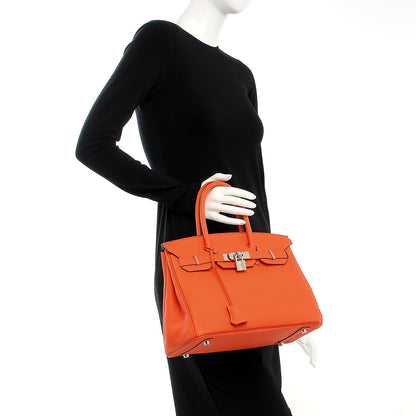 Hermes Taurillon Clemence Birkin 30 Orange Poppy 2 of 33