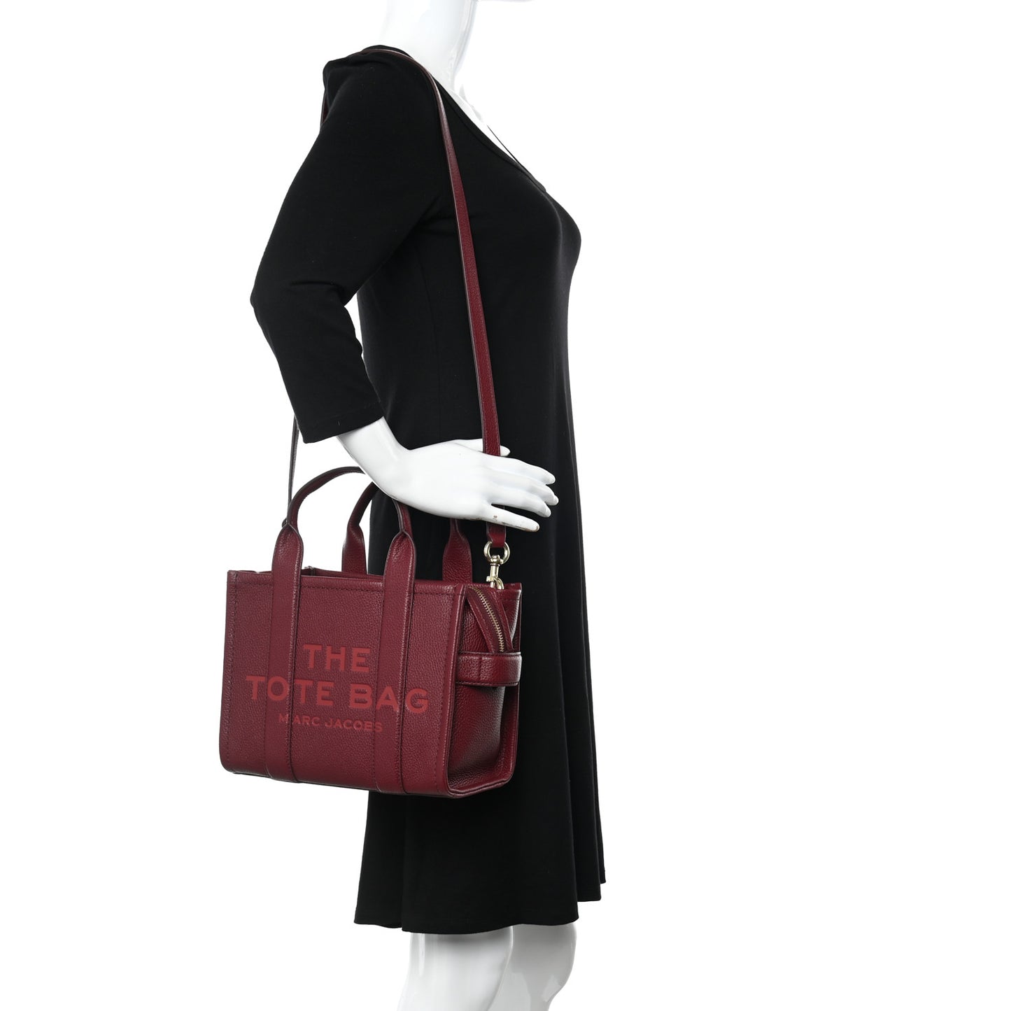 Grained Calfskin Small The Tote Bag Burgundy