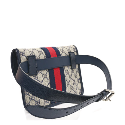 Gucci GG Supreme Monogram Web Small Ophidia Belt Bag 90 36 Beige Navy 3 of 10