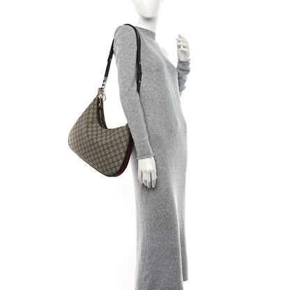 Gucci GG Supreme Monogram Textured Calfskin Web Large Attache Shoulder Bag Beige Ebony New Acero 2 of 9