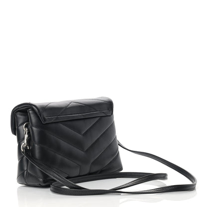 Saint Laurent Calfskin Y Quilted Monogram Toy Loulou Crossbody Bag Black 3 of 12