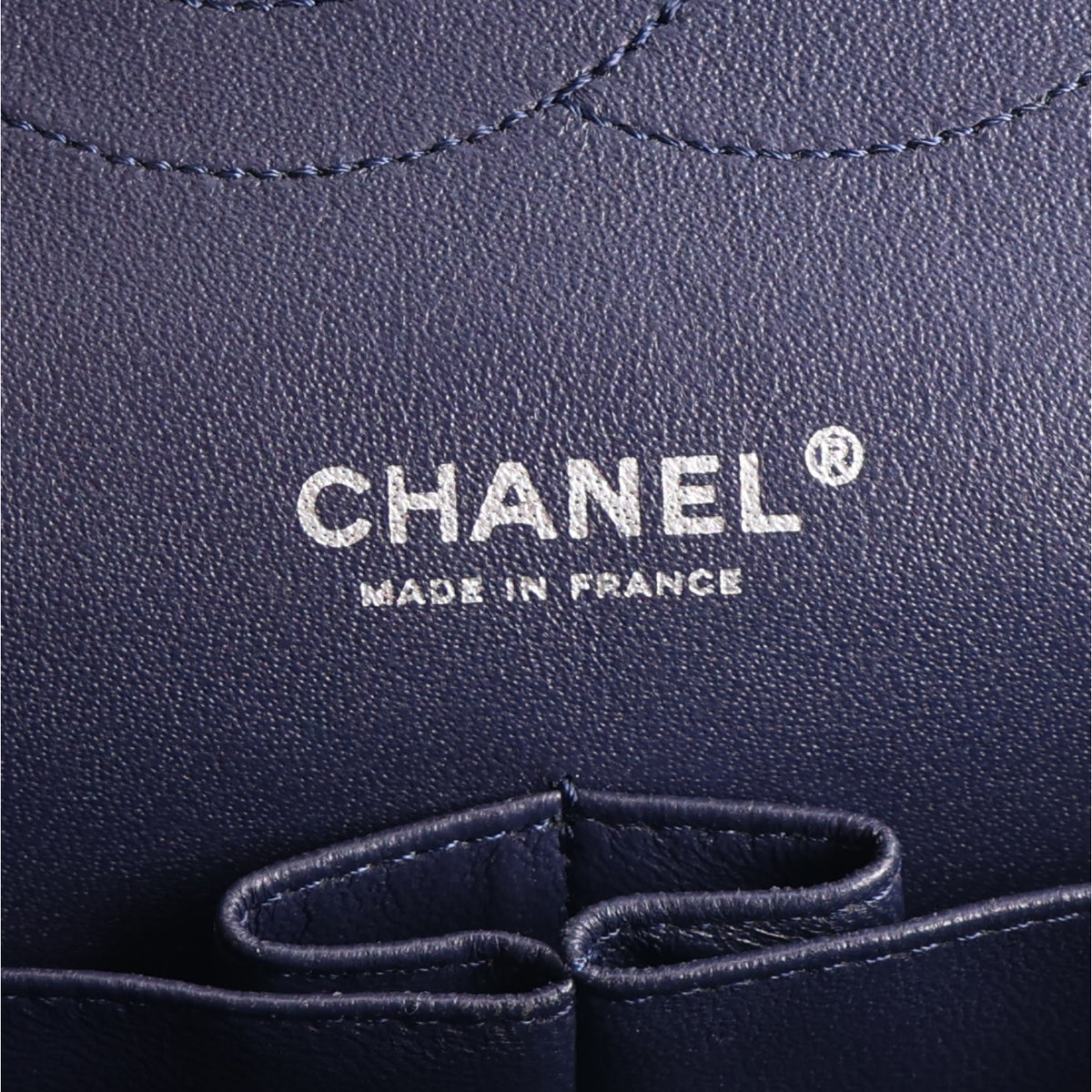 Chanel Patent Quilted Accordion Double Flap Navy Blue 6 of 10